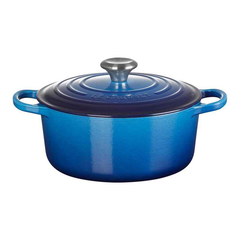 Le Creuset Cast Iron Round Casserole 26cm - Azure Blue image number 0